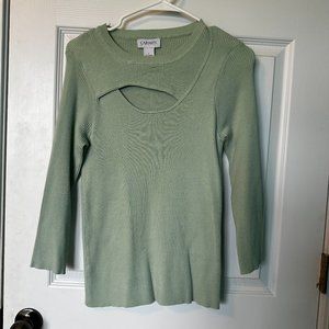 Mint Green Cut Out 3/4 length Sweater